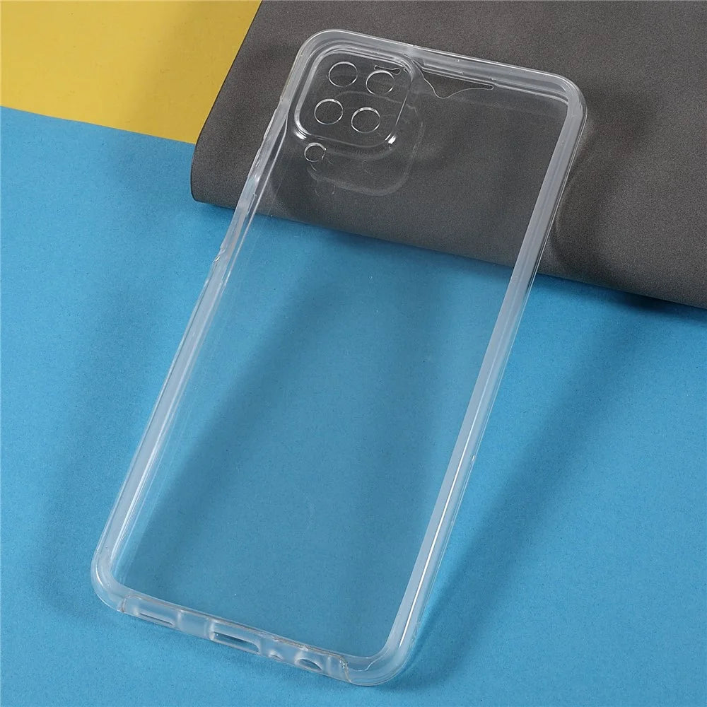 Anti-fingerprint Phone Case Detachable PC Back+PET Front Cover+TPU Edge Mobile Phone Shell for Samsung Galaxy A12 - 4