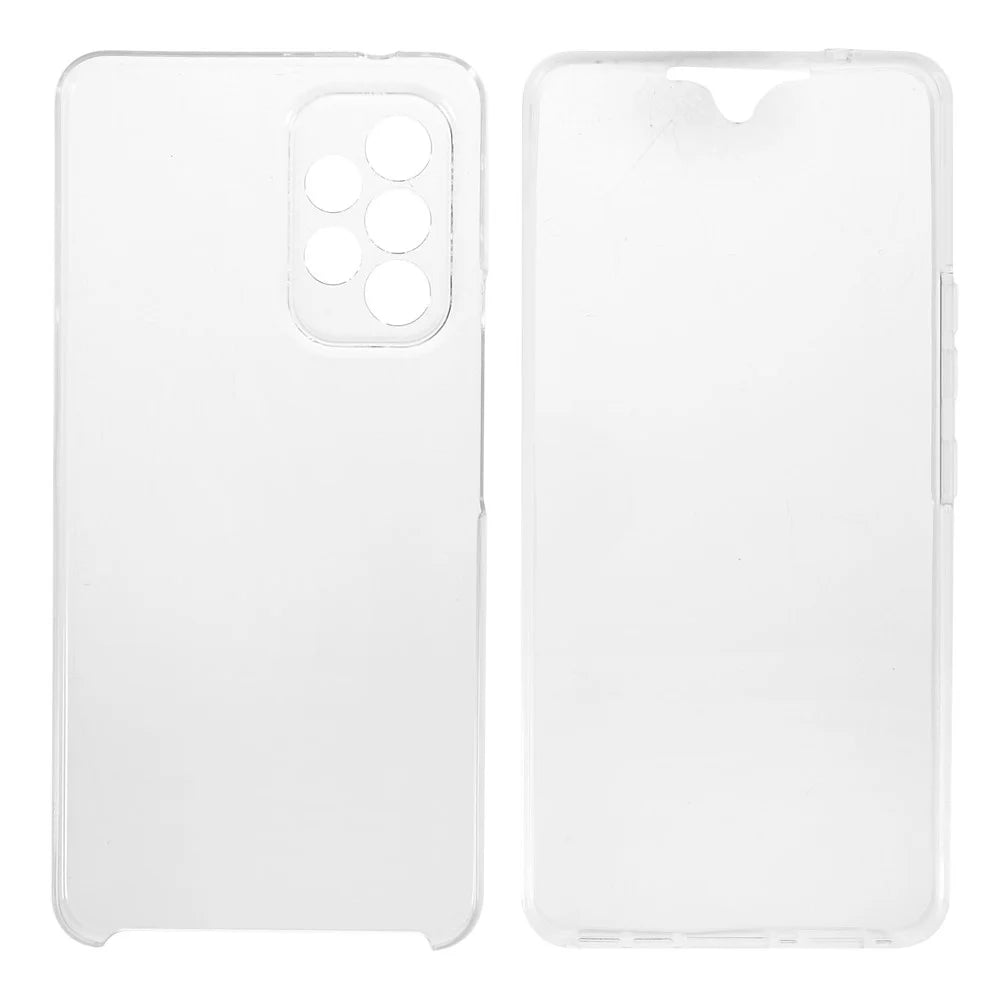 Super Clear 2-in-1 Hard PC Back+PET Front Cover+TPU Edge Hybrid Mobile Phone Case Phone Shell for Samsung Galaxy A53 5G - 1