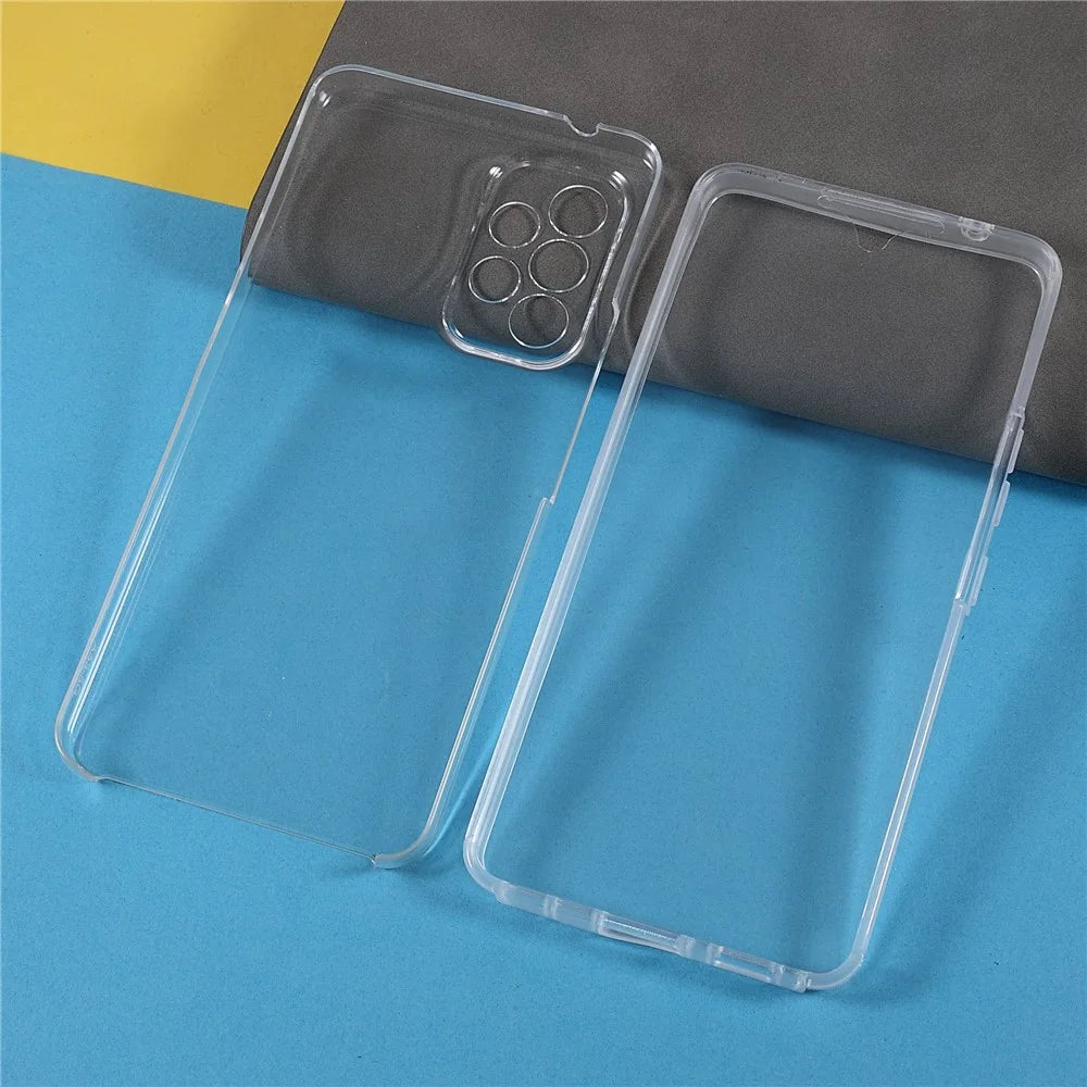 Super Clear 2-in-1 Hard PC Back+PET Front Cover+TPU Edge Hybrid Mobile Phone Case Phone Shell for Samsung Galaxy A53 5G - 7