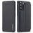 LC.IMEEKE PU Leather Phone Case Foldable Stand Card Holder Protective Cover for Samsung Galaxy S22+ 5G - Black - 1