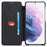 LC.IMEEKE PU Leather Phone Case Foldable Stand Card Holder Protective Cover for Samsung Galaxy S22+ 5G - Black - 6