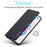 LC.IMEEKE PU Leather Phone Case Foldable Stand Card Holder Protective Cover for Samsung Galaxy S22+ 5G - Black - 7
