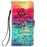 PU Leather Shockproof Phone Cover 3D Pattern Printing Stand Phone Case with Wallet Strap for Samsung Galaxy S22 Ultra 5G - Never Stop Dreaming - 2