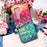 PU Leather Shockproof Phone Cover 3D Pattern Printing Stand Phone Case with Wallet Strap for Samsung Galaxy S22 Ultra 5G - Never Stop Dreaming - 7