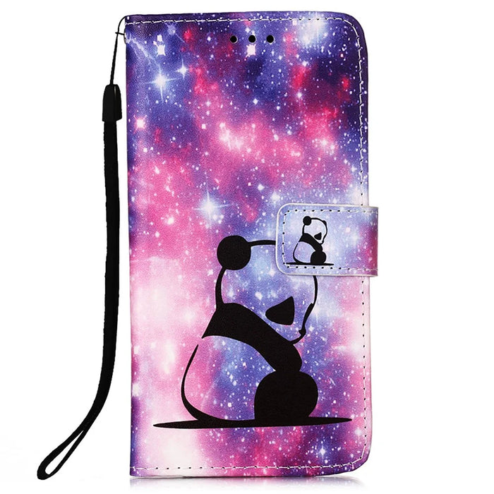Pattern Printing Stand Wallet Cover Protector PU Leather All-round Protection Phone Case with Hand Strap for Samsung Galaxy A53 5G - Baby Panda - 2