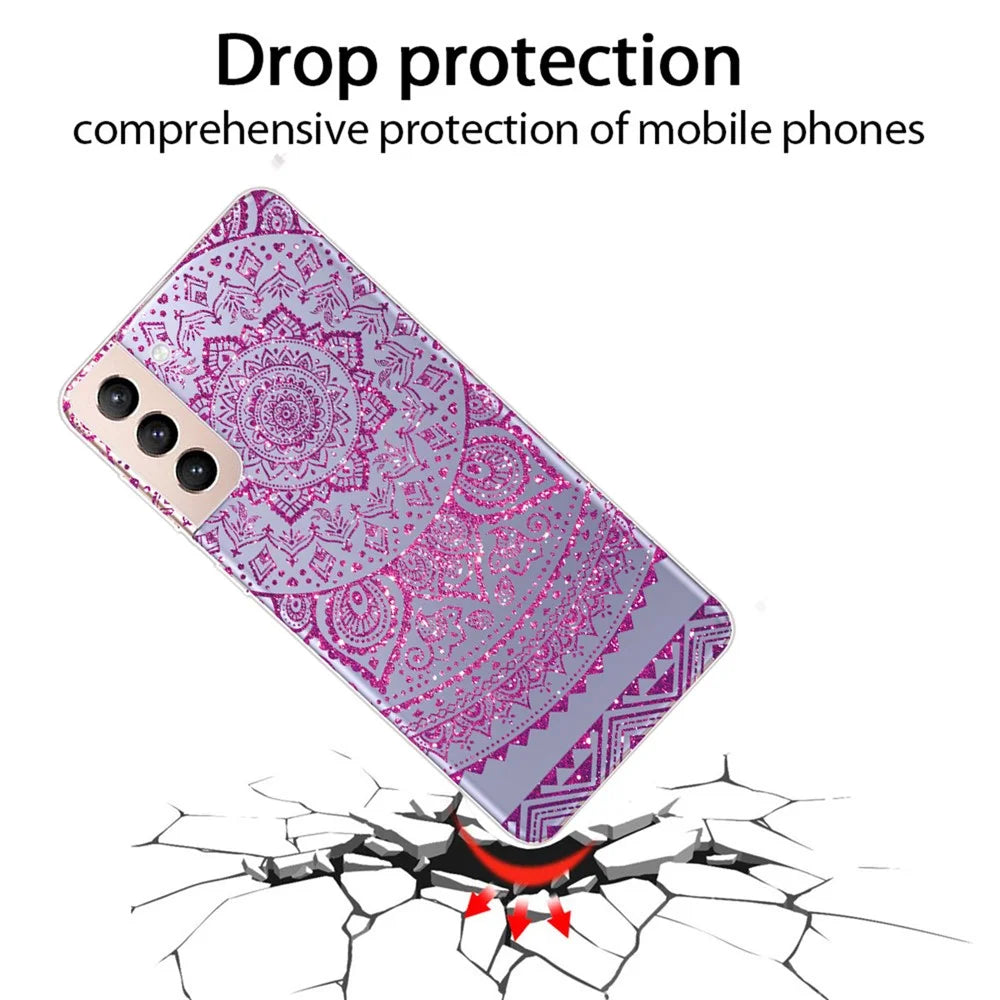 Lightweight Mandala Pattern Printing Soft TPU Phone Case Cover Back Protective Shell for Samsung Galaxy S22 5G - Style A - 3