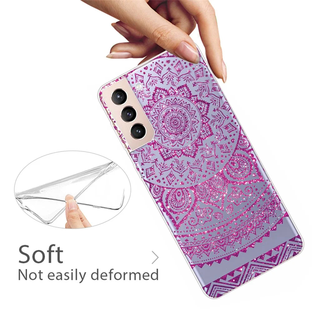 Lightweight Mandala Pattern Printing Soft TPU Phone Case Cover Back Protective Shell for Samsung Galaxy S22 5G - Style A - 4
