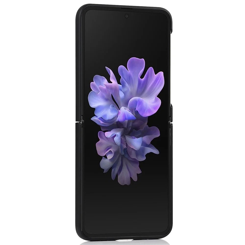 Matte Finish Hard PC Flipping Phone Case Protector with Kickstand for Samsung Galaxy Z Flip3 5G - Black - 2