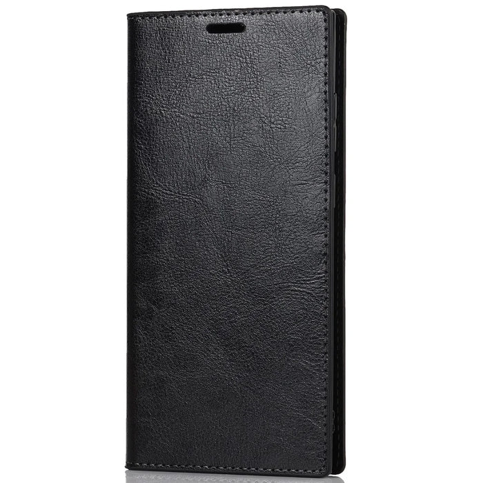 For Samsung Galaxy S22 Ultra 5G Crazy Horse Texture Genuine Leather + TPU Phone Case Cover with Stand Wallet - Black - 2