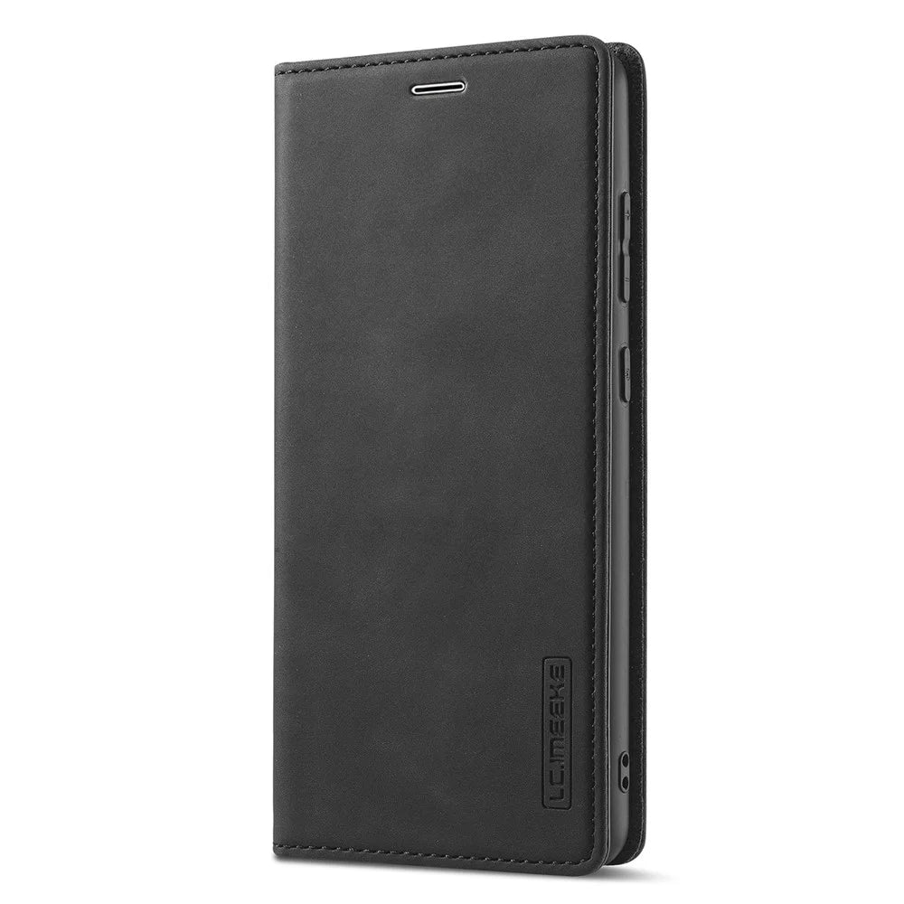 LC.IMEEKE Strong Magnetic Auto Closing PU Leather + TPU Stand Wallet Phone Case Phone Shell for Samsung Galaxy A53 5G - Black - 2