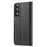 LC.IMEEKE Textured Wallet PU Leather Well-protected Flip Folio Stand Case Mobile Phone Case Cover for Samsung Galaxy S22+ 5G - Black - 3