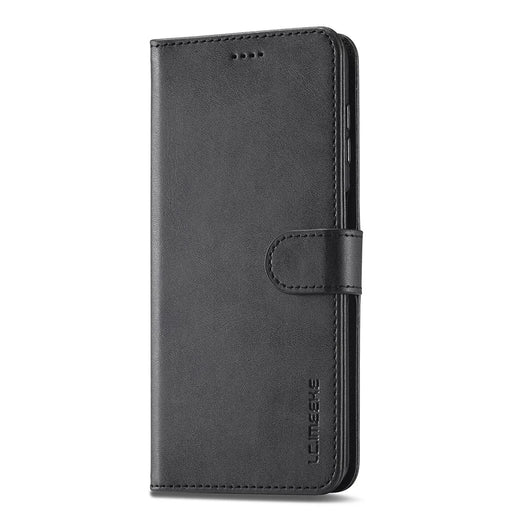LC.IMEEKE Textured Wallet PU Leather Flip Folio Stand Case Drop-resistant Phone Case Cover for Samsung Galaxy A13 5G / A04s 4G (164.7mm) - Black - 2