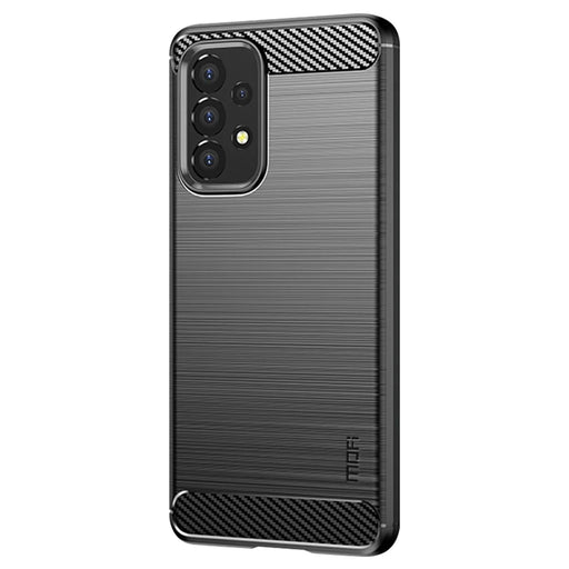 MOFI Carbon Fiber Texture Brushed Surface TPU Phone Case Scratch-resistant Protective Cover for Samsung Galaxy A53 5G - Black - 2