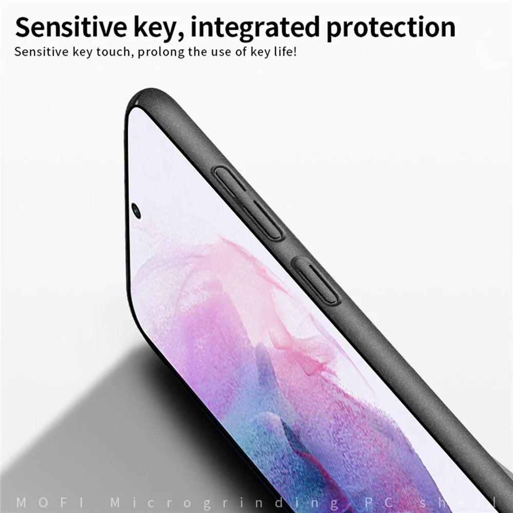 MOFI Shield Matte Series Drop Protection Hard PC Mobile Phone Case Cover for Samsung Galaxy S21 Ultra 5G - Blue - 4