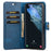 DG.MING Split Leather Wallet Full Protection Cover Shell Detachable 2-in-1 TPU Inner Phone Case for Samsung Galaxy S22+ 5G - Blue - 4
