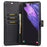 DG.MING Split Leather Case for Samsung Galaxy S22 Ultra 5G Detachable 2-in-1 Wallet Phone Cover with Stand - Black - 7