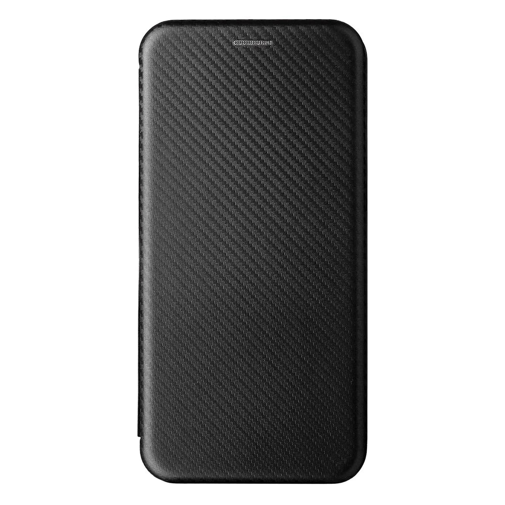 Carbon Fiber Texture Card Holder Phone Case Foldable Stand PU Leather Cover for Samsung Galaxy A03 Core - Black - 2