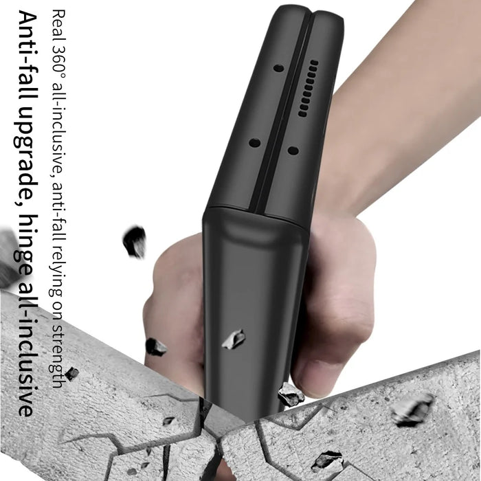 GKK Magnetic Folding Hinge All-inclusive Hard PC Phone Case Kickstand Protective Cover for Samsung Galaxy Z Fold3 5G - Black - 5