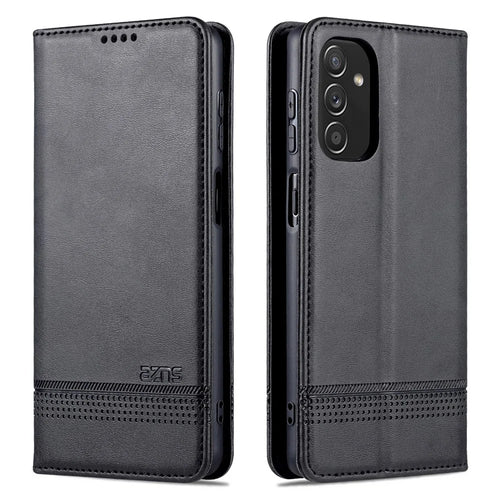 AZNS Magnetic Absorption PU Leather Flip Cover Stand Full Protection Wallet Phone Case for Samsung Galaxy M52 5G - Black - 1