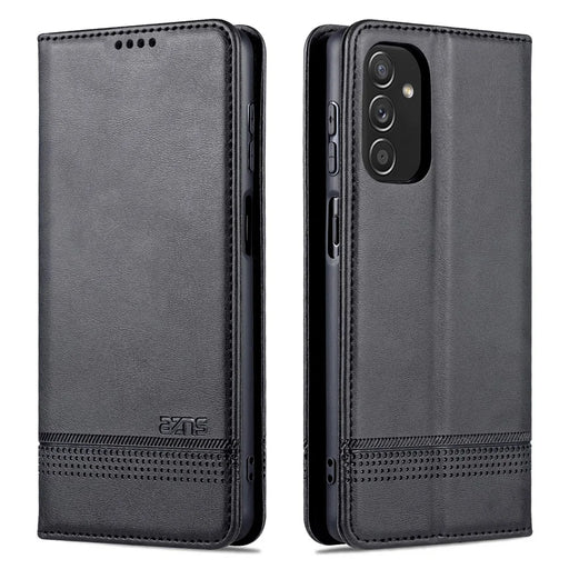 AZNS Magnetic Absorption PU Leather Flip Cover Stand Full Protection Wallet Phone Case for Samsung Galaxy M52 5G - Black - 1