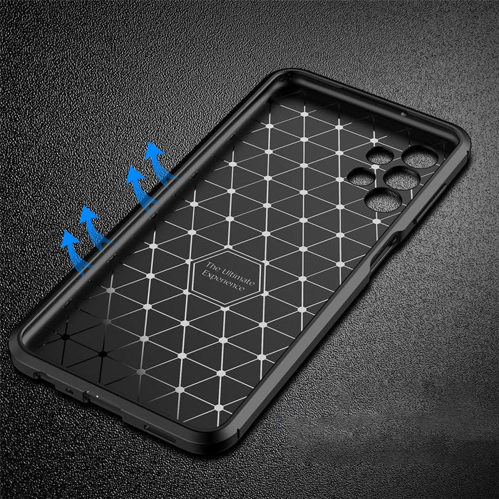 For Samsung Galaxy A13 4G Carbon Fiber Texture Well-protected Slim Light TPU Phone Case Shell - Black - 3