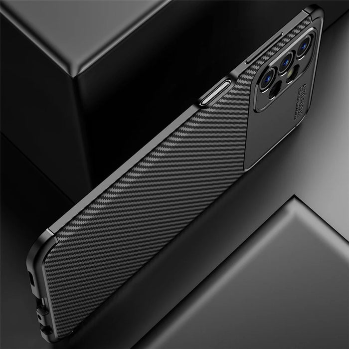 For Samsung Galaxy A13 4G Carbon Fiber Texture Well-protected Slim Light TPU Phone Case Shell - Black - 5