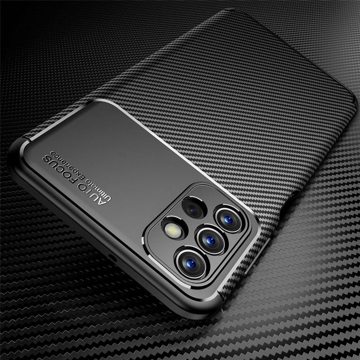 For Samsung Galaxy A13 4G Carbon Fiber Texture Well-protected Slim Light TPU Phone Case Shell - Black - 6