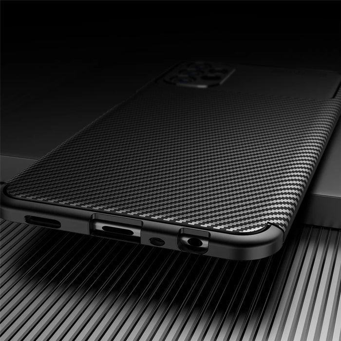 For Samsung Galaxy A13 4G Carbon Fiber Texture Well-protected Slim Light TPU Phone Case Shell - Black - 7