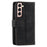 Shockproof Mobile Phone Wallet Phone Case Zipper Pocket Stand Phone Cover with Carrying Strap for Samsung Galaxy S22 5G - Black - 3