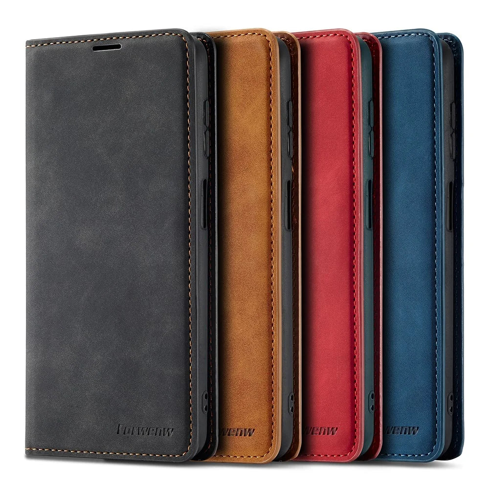 FORWENW Fantasy Series Skin-touch PU Leather Wallet Stand Phone Case Auto Closing Magnetic Cover for Samsung Galaxy A13 5G / A04s 4G (164.7mm) - Black - 7