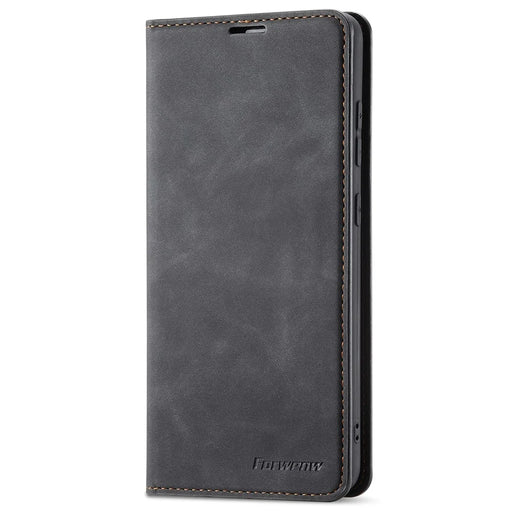 FORWENW Fantasy Series Skin-touch Full Protection PU Leather Wallet Stand Phone Case for Samsung Galaxy A53 5G - Black - 2