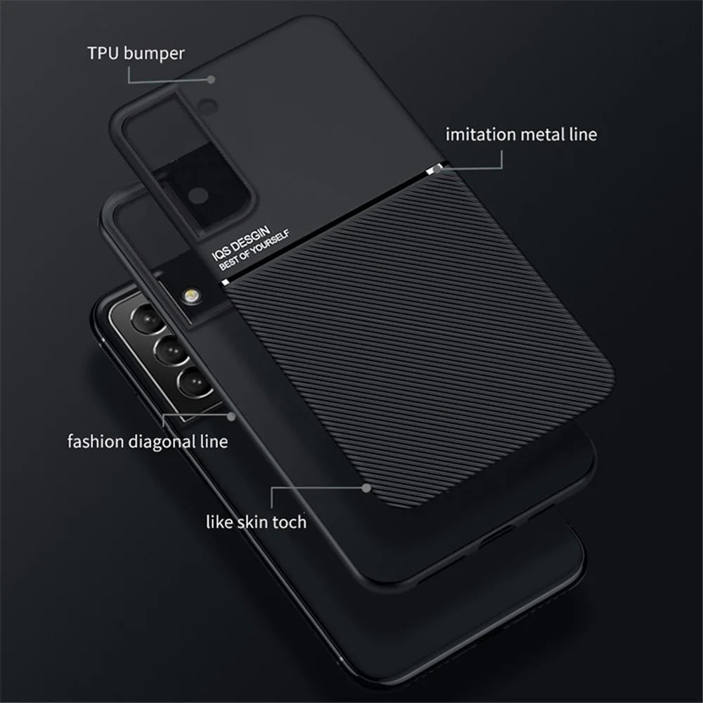 Anti-dust Shockproof Mobile Phone Case TPU + PU Leather Smartphone Cover for Samsung Galaxy S22 Ultra 5G - Green - 3