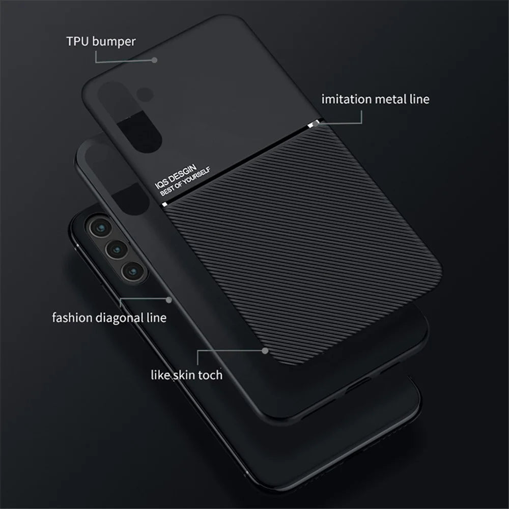 For Samsung Galaxy A13 5G Phone Case TPU and PU Leather Shockproof Phone Cover with Built-in Magnetic Metal Sheet - Green - 3