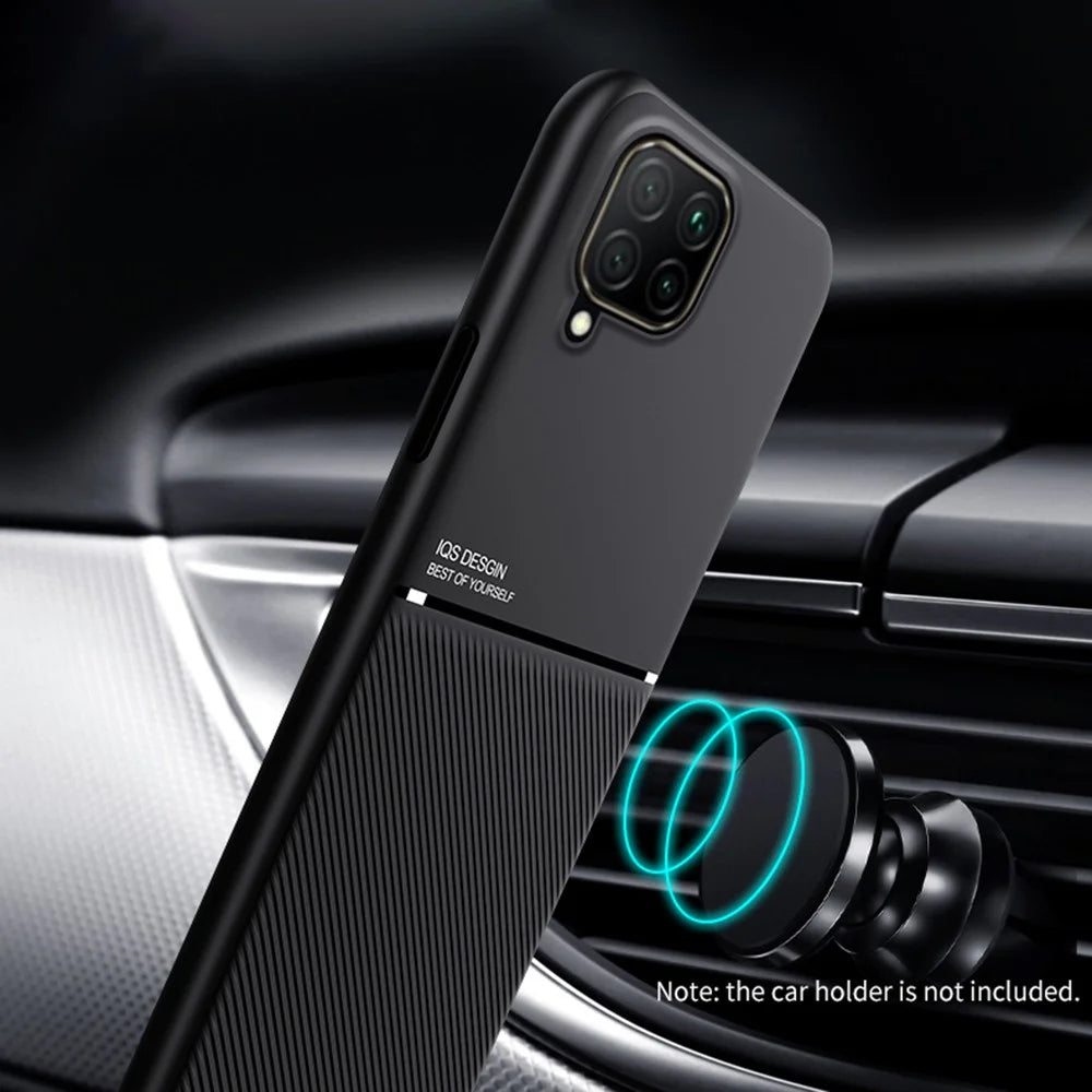 Business Style Shockproof Phone Case TPU + PU Leather Coated Protective Cover for Samsung Galaxy A22 4G (EU Version)/M32 (Global Version) - Black - 4
