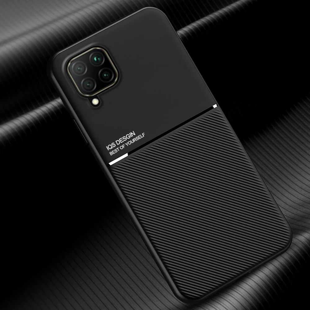 Business Style Shockproof Phone Case TPU + PU Leather Coated Protective Cover for Samsung Galaxy A22 4G (EU Version)/M32 (Global Version) - Black - 6