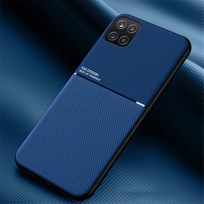 Shockproof Phone Case TPU + PU Leather Coated Anti-fall Protective Cover for Samsung Galaxy A22 5G (EU Version) - Blue - 2