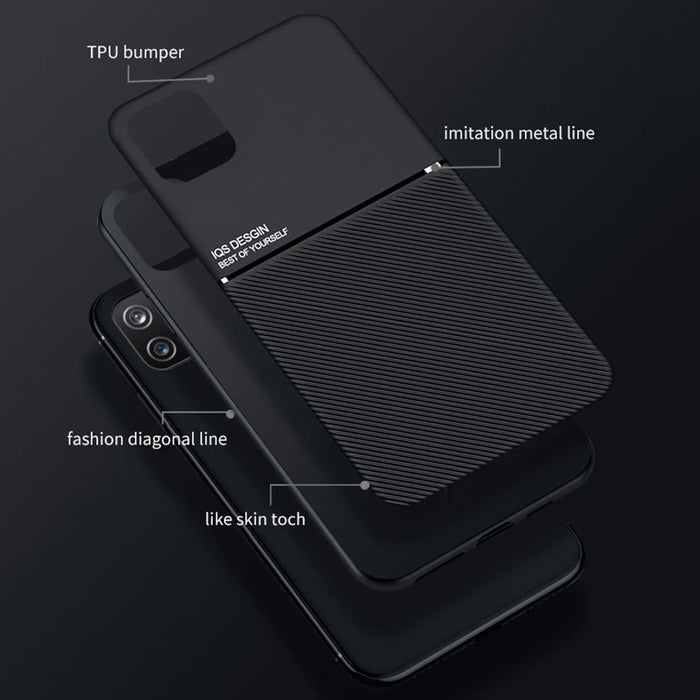 Shockproof Phone Case TPU + PU Leather Coated Anti-fall Protective Cover for Samsung Galaxy A22 5G (EU Version) - Blue - 3