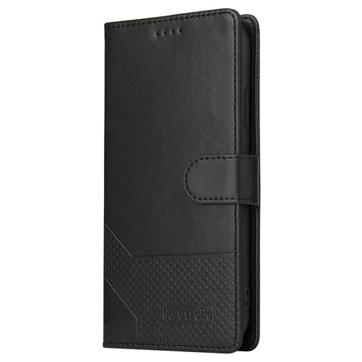 GQ.UTROBE 009 Series Splicing PU Leather  Folio Flip Case Stand Magnetic Closure Phone Cover with Wallet for Samsung Galaxy S22 5G - Black - 2