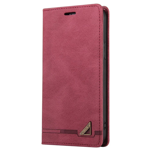 GQ.UTROBE 008 Series RFID Blocking Anti-swiping PU Leather Cover Magnetic Auto-absorbed Phone Case with Stand Wallet for Samsung Galaxy S22 5G - Wine Red - 2