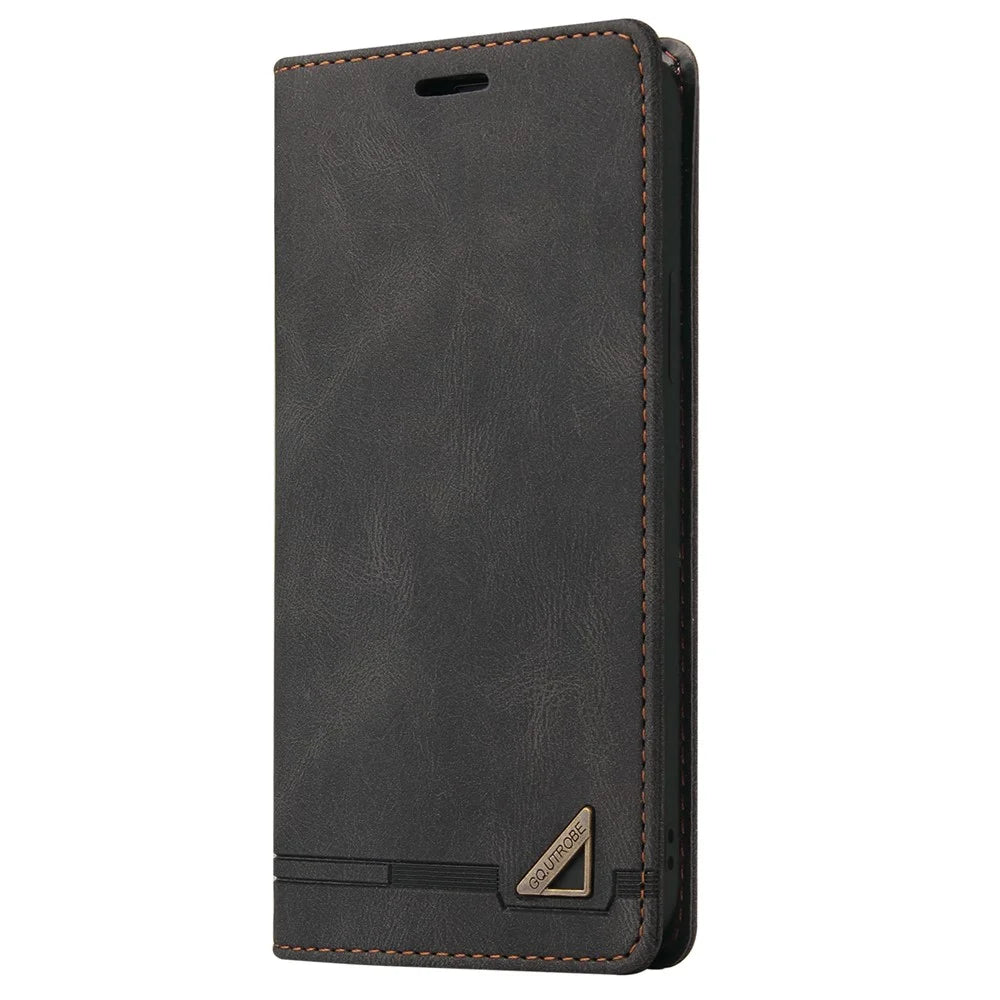 GQ.UTROBE 008 Series Stand Wallet Function RFID Blocking Anti-swiping Phone Case Skin Touch PU Leather Magnetic Auto-absorbed Cover for Samsung Galaxy A33 5G - Black - 2