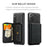 JEEHOOD Kickstand Design Leather Coated TPU Phone Case with Detachable Magnetic Zipper Wallet for Samsung Galaxy S22 5G - Black - 2
