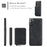 JEEHOOD Kickstand Design Leather Coated TPU Phone Case with Detachable Magnetic Zipper Wallet for Samsung Galaxy S22 5G - Black - 4