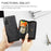 JEEHOOD Kickstand Design Leather Coated TPU Phone Case with Detachable Magnetic Zipper Wallet for Samsung Galaxy S22 5G - Black - 5
