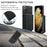 JEEHOOD Kickstand Design Leather Coated TPU Phone Case with Detachable Magnetic Zipper Wallet for Samsung Galaxy S22 5G - Black - 6