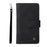 Imprinting Stripes Zipper Pocket Leather Cover Foldable Stand Card Slots Phone Case Shell for Samsung Galaxy A22 5G (EU Version) - Black - 2