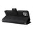 Imprinting Stripes Zipper Pocket Leather Cover Foldable Stand Card Slots Phone Case Shell for Samsung Galaxy A22 5G (EU Version) - Black - 5