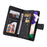 Imprinting Stripes Zipper Pocket Leather Cover Foldable Stand Card Slots Phone Case Shell for Samsung Galaxy A22 5G (EU Version) - Black - 7