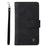 Imprinting Stripes Zipper Pocket Phone Case Multiple Card Slots Stand Leather Shell for Samsung Galaxy A03 (164.2mm) - Black - 2