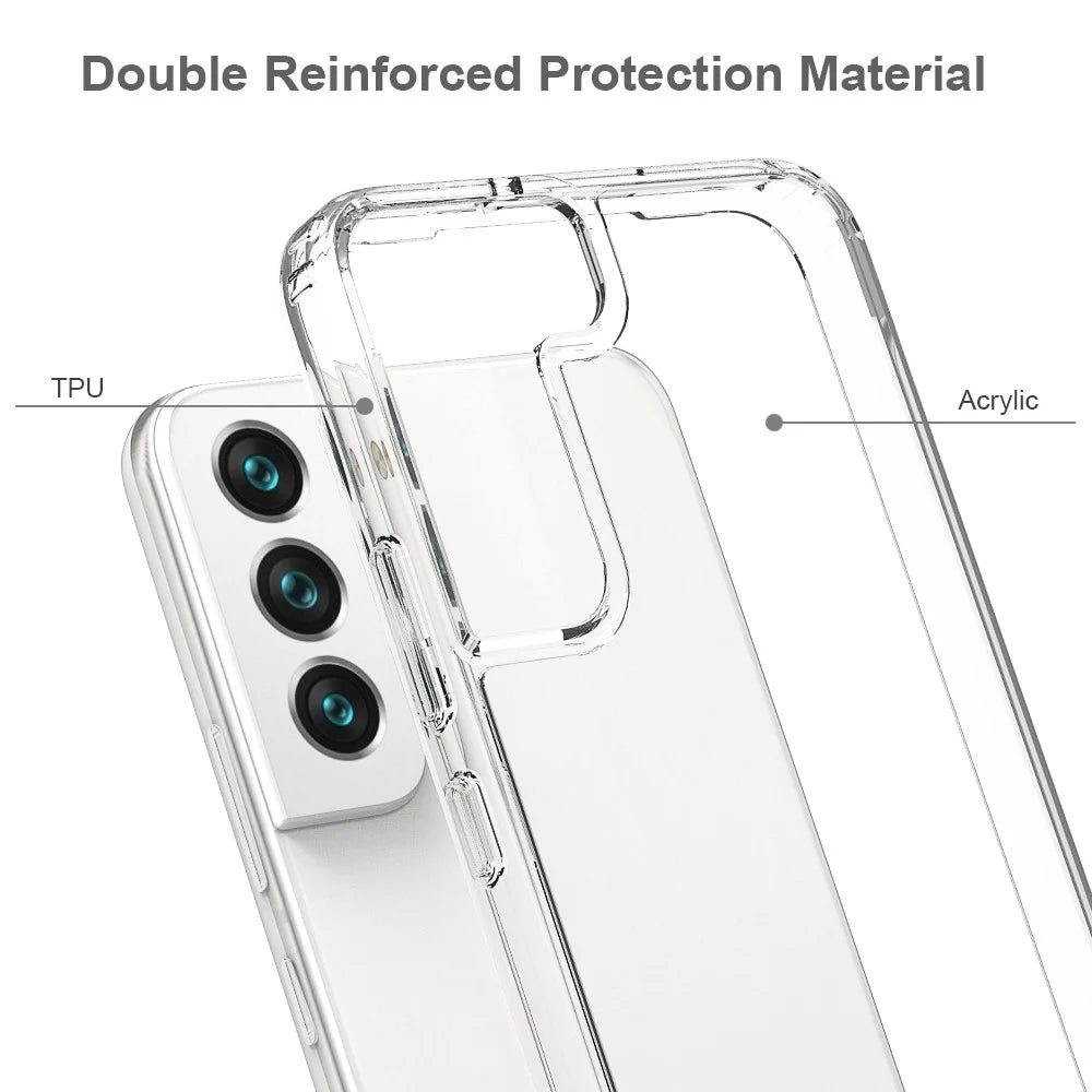 TPU Soft Edge Acrylic Hard Bottom Anti-Fingerprint Drop Protection Cover for Samsung Galaxy S22 5G - 3