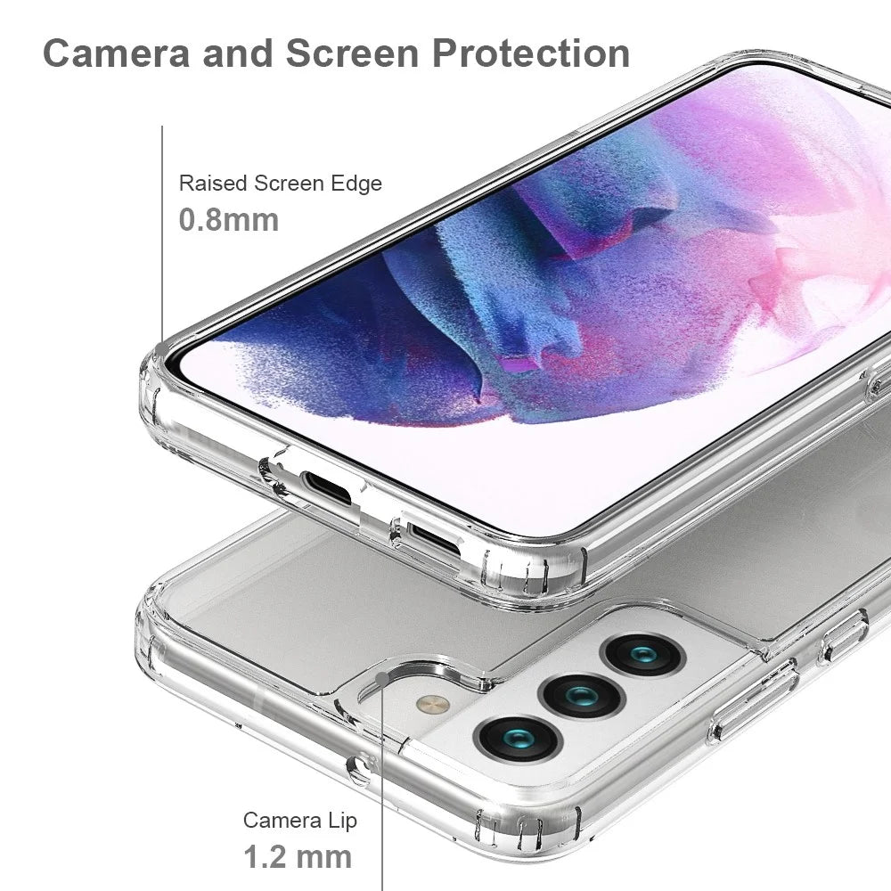TPU Soft Edge Acrylic Hard Bottom Anti-Fingerprint Drop Protection Cover for Samsung Galaxy S22 5G - 4